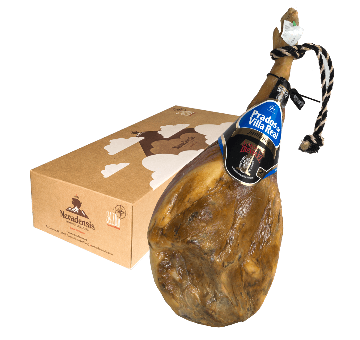 Box with a Serrano Ham from Trevélez, Alpujarra, Spain